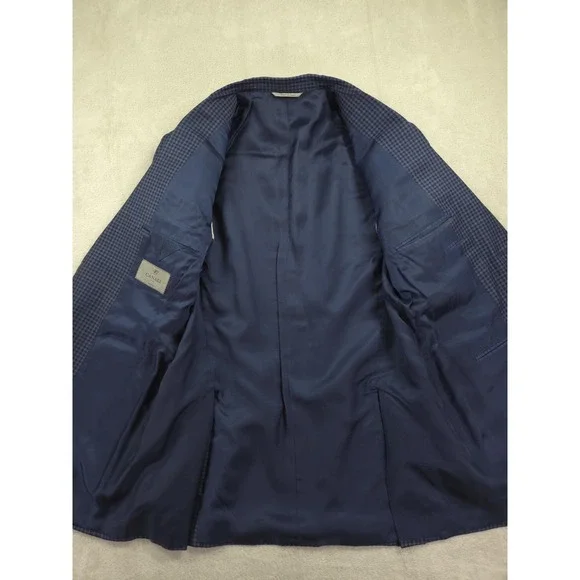 Canali Wool Plaid Blazer Mens 42L Sport Coat 2 Button Italy - Picture 9 of 13